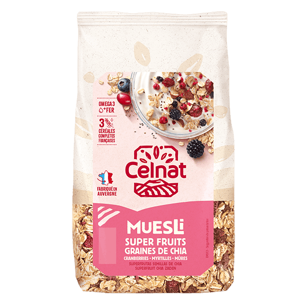 muesli croustillant avoine et fruits secs bio sans gluten - 375 g