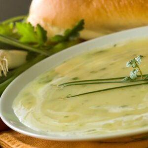 Velouté d'azukis aux poireaux