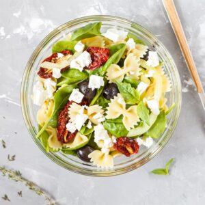Salade de pâtes au chèvre et aux noix