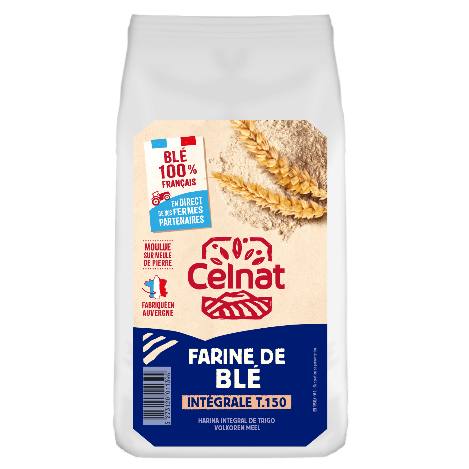 Farine de blé intégrale T150 Celnat BIO