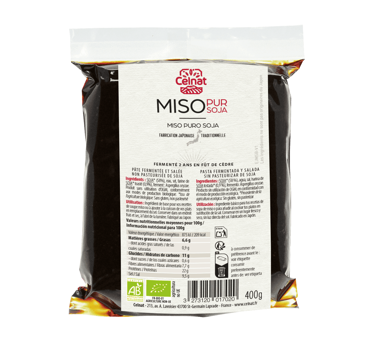 celnat miso pur soja bio