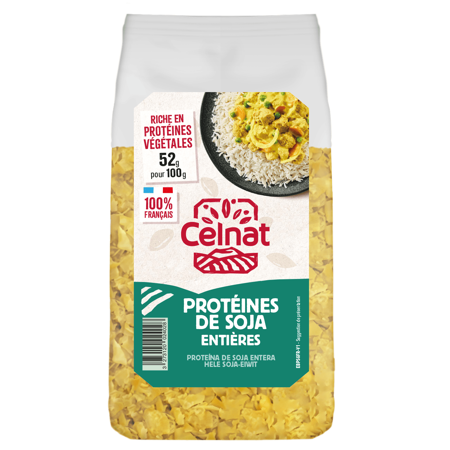 Protéines de soja entières celnat BIO