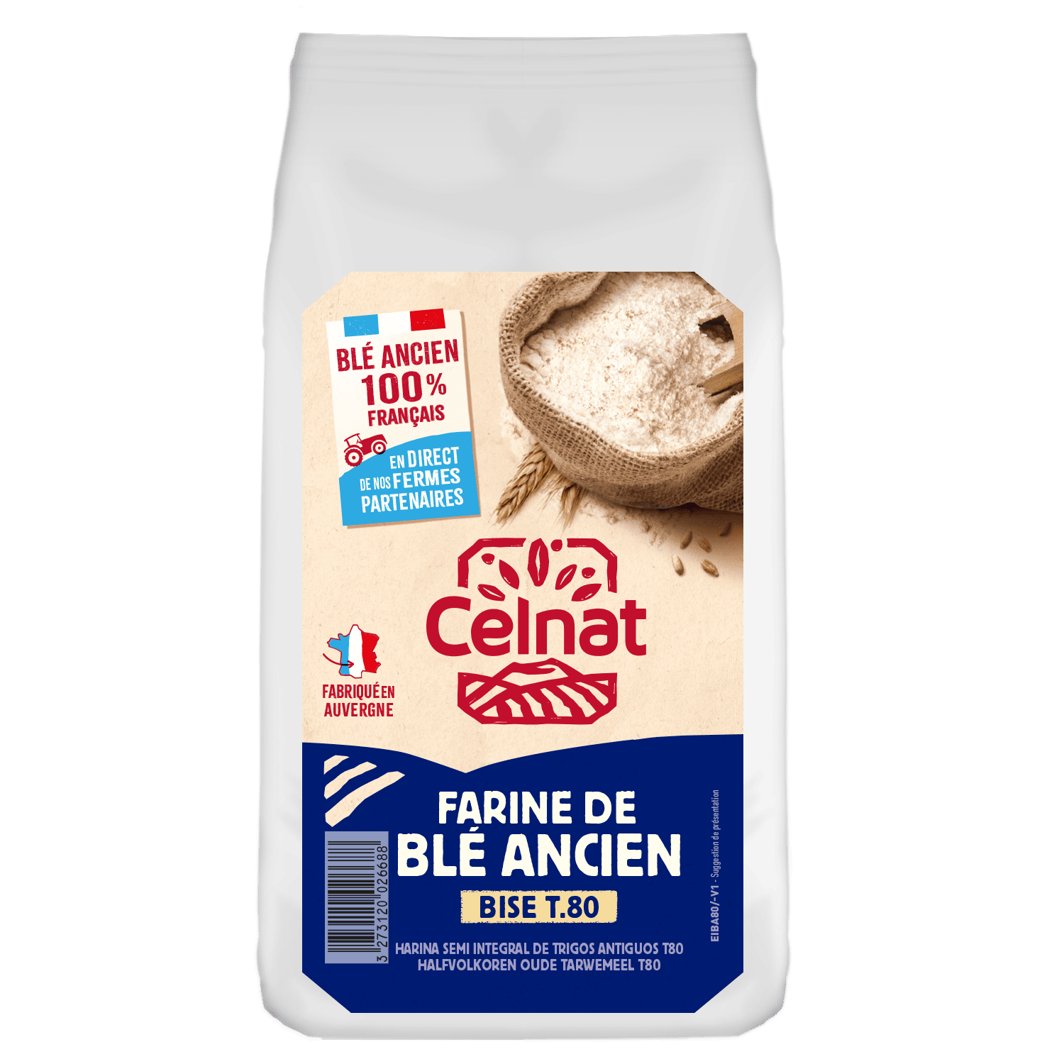 Farine de blé ancien Bise t80 BIO Celnat