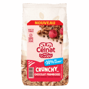Crunchy Chocolat framboises -30% de sucres
