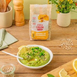 houmous petits pois graines tournesol