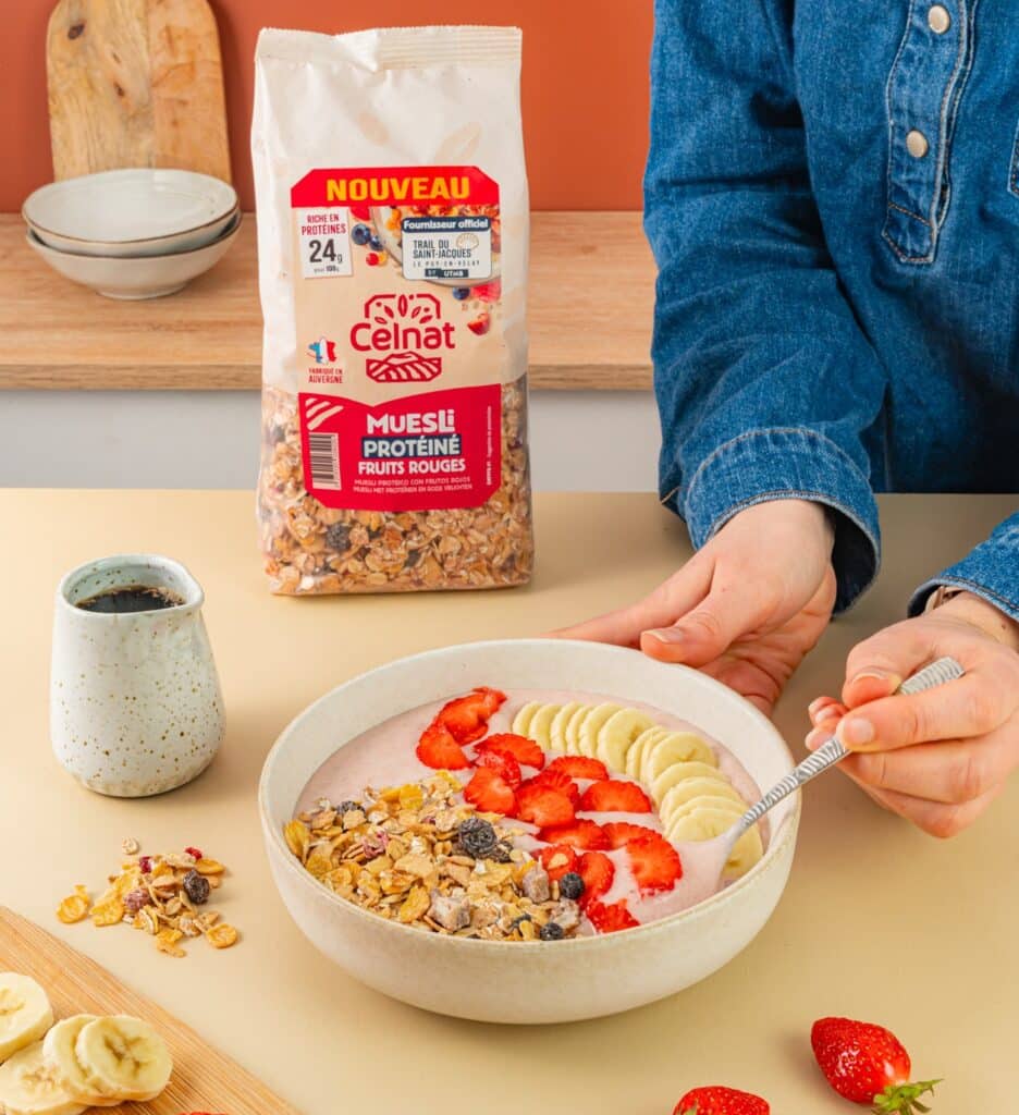 recette de smoothie bowl à la fraise