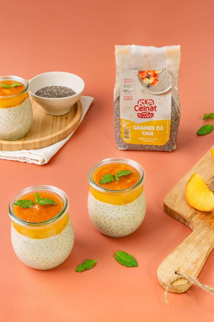 pudding chia peche celnat