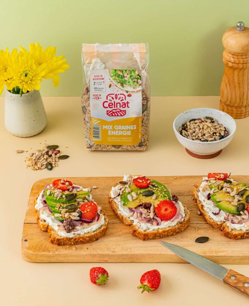 recette tartines mix de graines énergie celnat