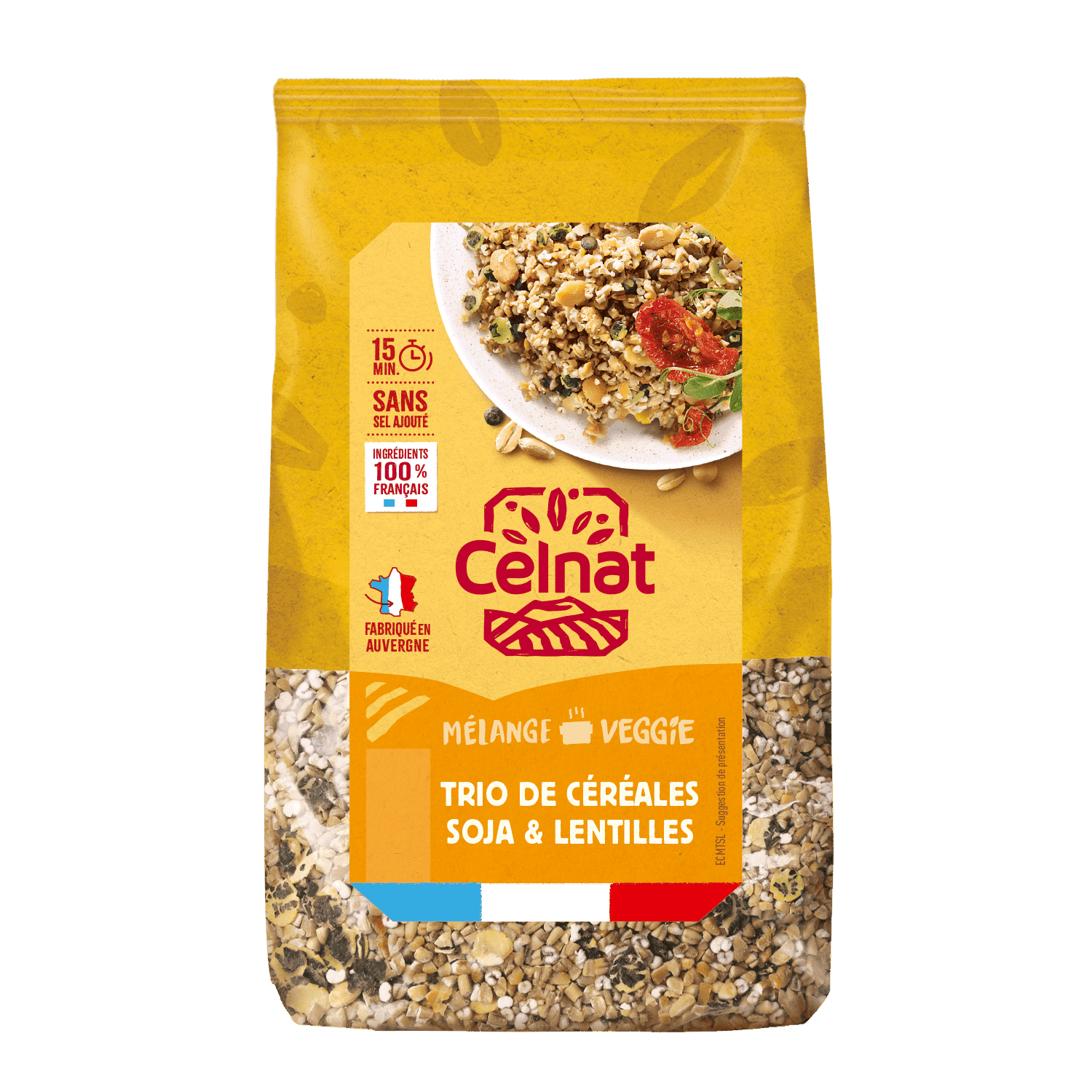 melange veggie celnat trio de cereales soja et lentilles